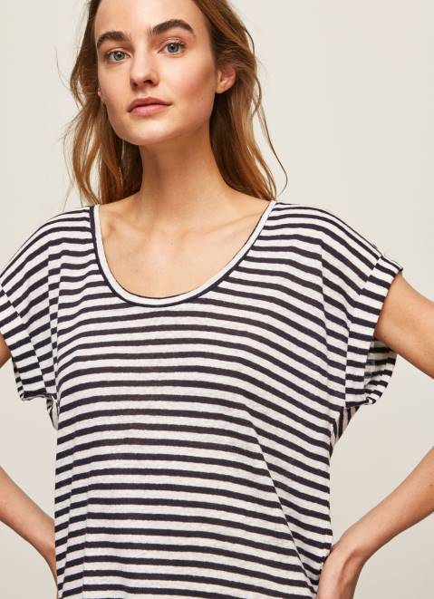 Pepe Jeans Striped Print T-Shirt Women Dulwich Z22X458
