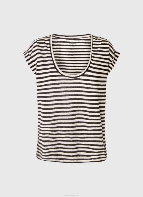 Pepe Jeans Striped Print T-Shirt Women Dulwich Z22X458