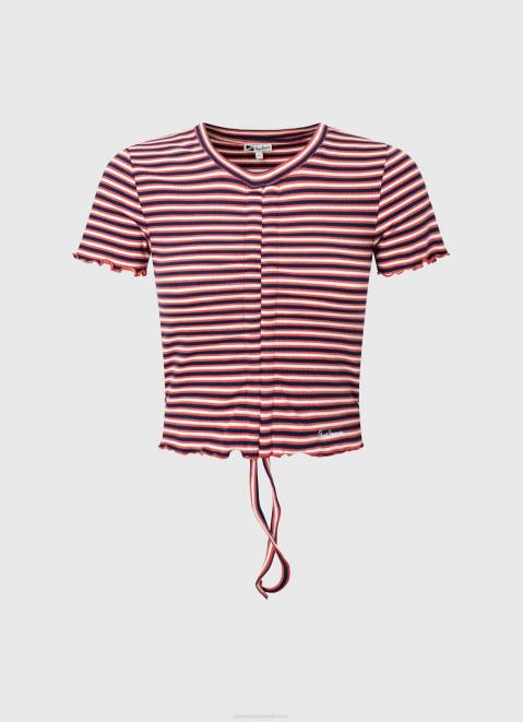 Pepe Jeans Striped Print T-Shirt Women Multi Z22X442