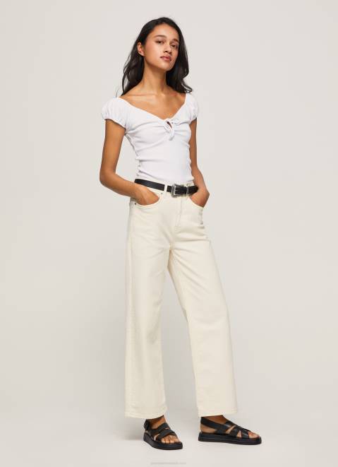 Pepe Jeans Sweetheart Neckline T-Shirt Women White Z22X462