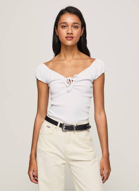 Pepe Jeans Sweetheart Neckline T-Shirt Women White Z22X462