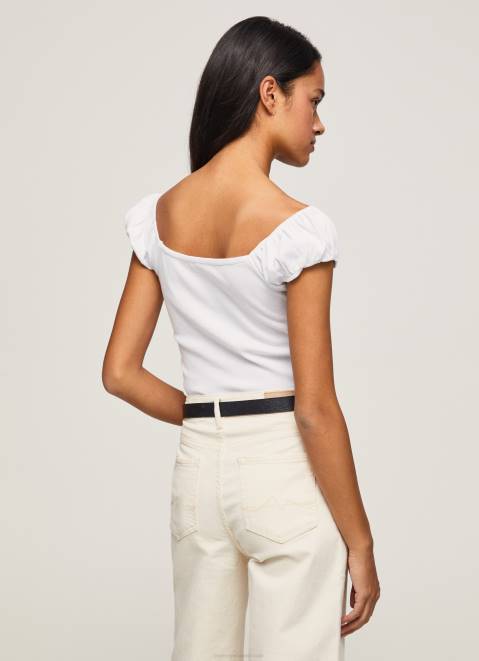 Pepe Jeans Sweetheart Neckline T-Shirt Women White Z22X462