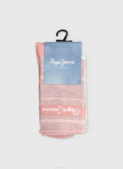Pepe Jeans 3Pack Striped Socks Women Ecru Z22X565