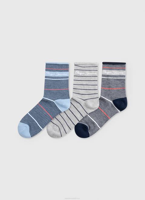 Pepe Jeans 3Pack Striped Socks Women Multi Z22X564