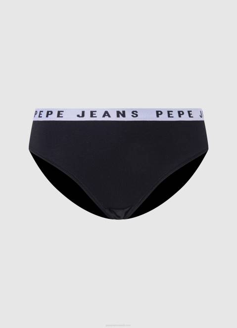 Pepe Jeans Classic Panty With Printed Logo Women Black Z22X539