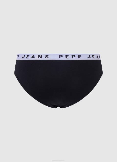 Pepe Jeans Classic Panty With Printed Logo Women Black Z22X539