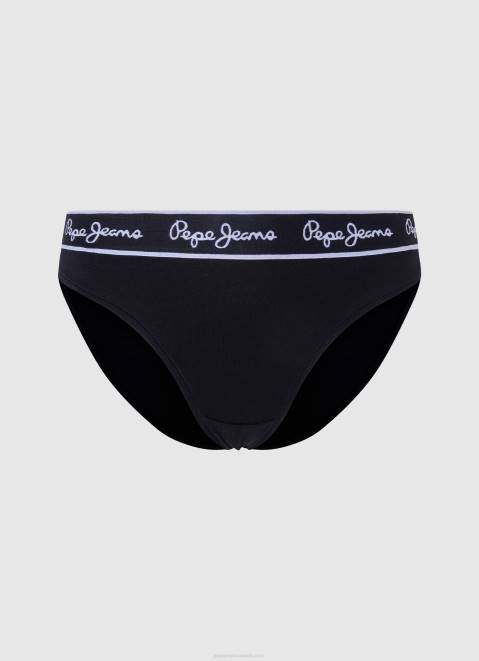 Pepe Jeans Classic Panty With Printed Logo Women Black Z22X550