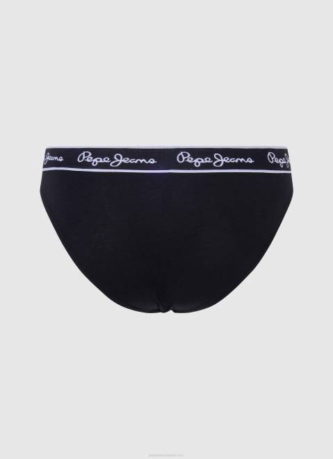 Pepe Jeans Classic Panty With Printed Logo Women Black Z22X550