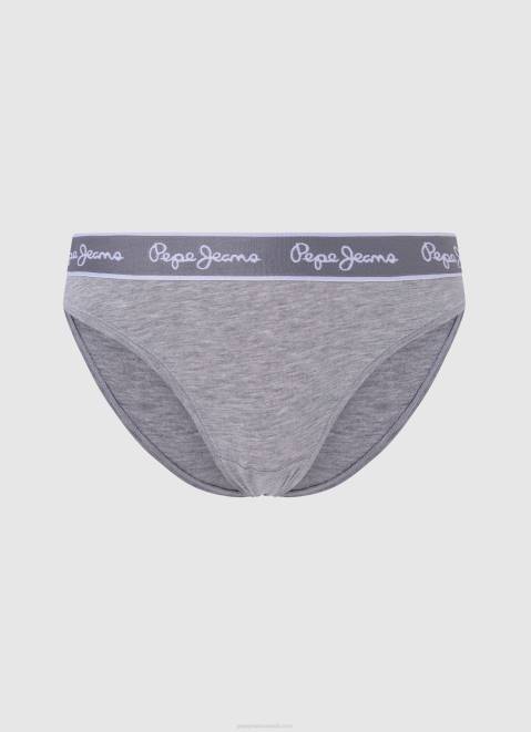 Pepe Jeans Classic Panty With Printed Logo Women Grey Marl Z22X546