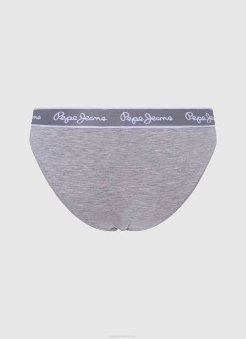 Pepe Jeans Classic Panty With Printed Logo Women Grey Marl Z22X546