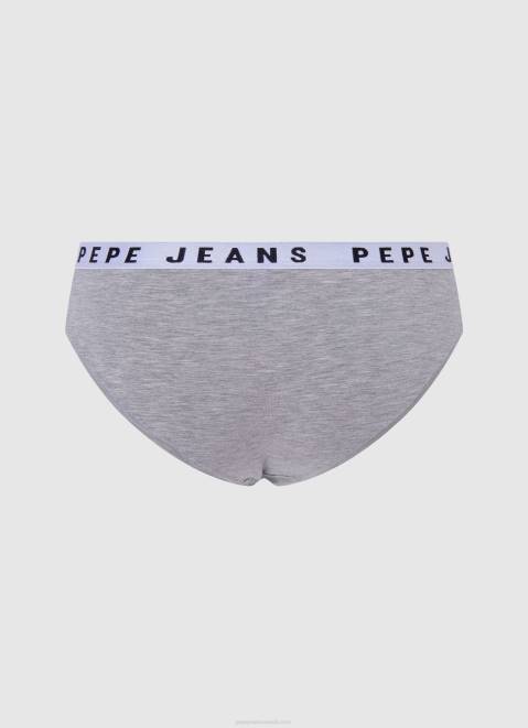 Pepe Jeans Classic Panty With Printed Logo Women Grey Marl Z22X552