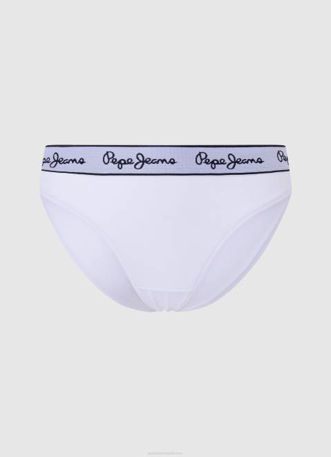 Pepe Jeans Classic Panty With Printed Logo Women White Z22X542