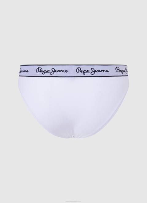 Pepe Jeans Classic Panty With Printed Logo Women White Z22X542