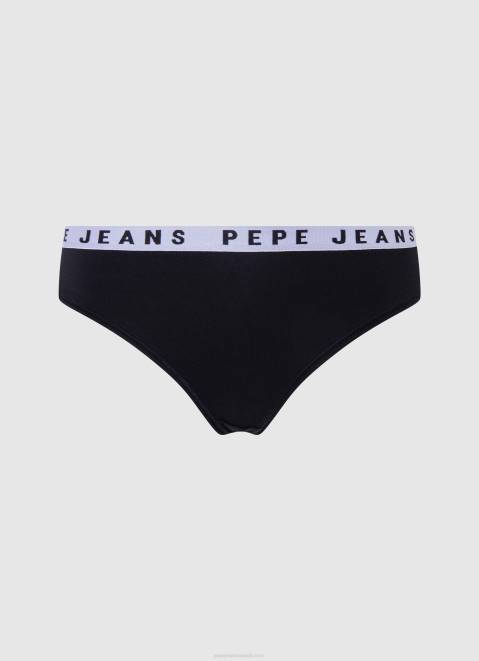 Pepe Jeans Classic Thong With Printed Logo Women Black Z22X569