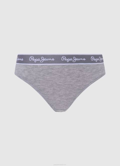 Pepe Jeans Classic Thong With Printed Logo Women Grey Marl Z22X545