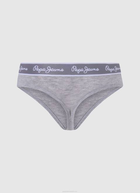 Pepe Jeans Classic Thong With Printed Logo Women Grey Marl Z22X545