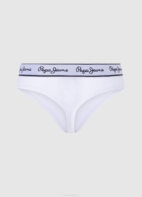 Pepe Jeans Classic Thong With Printed Logo Women White Z22X541