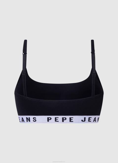 Pepe Jeans Cotton Sports Bra Women Black Z22X567