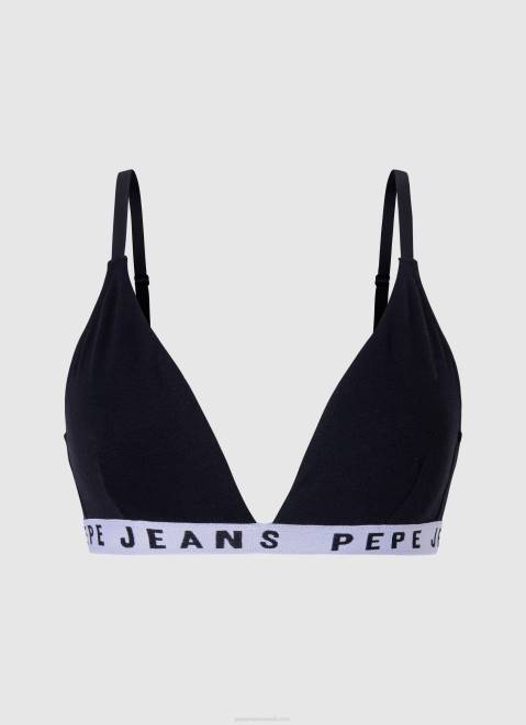 Pepe Jeans Cotton Triangular Bra Women Black Z22X538