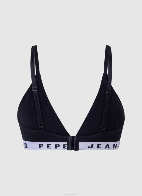 Pepe Jeans Cotton Triangular Bra Women Black Z22X538