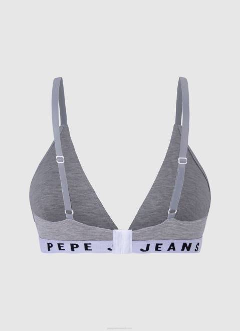 Pepe Jeans Cotton Triangular Bra Women Grey Marl Z22X566