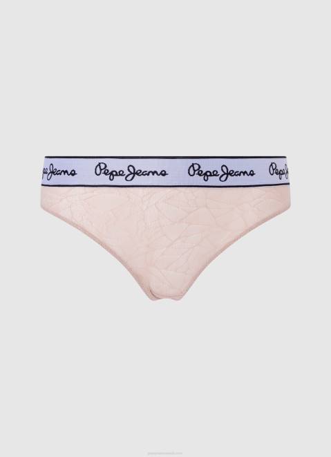 Pepe Jeans Mesh Thong Panties Women Light Nude Z22X554