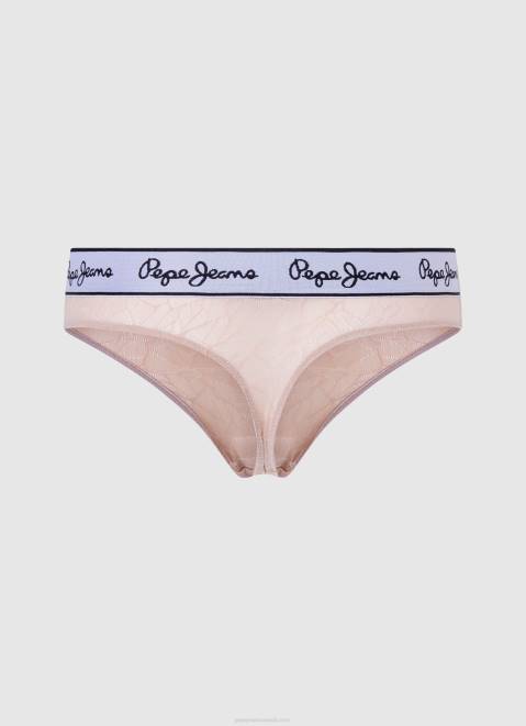 Pepe Jeans Mesh Thong Panties Women Light Nude Z22X554