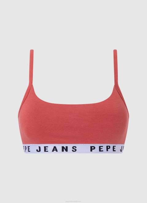 Pepe Jeans Solid Str Brlt Sports Bra Women Studio Red Z22X570