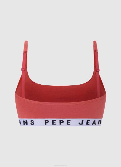 Pepe Jeans Solid Str Brlt Sports Bra Women Studio Red Z22X570