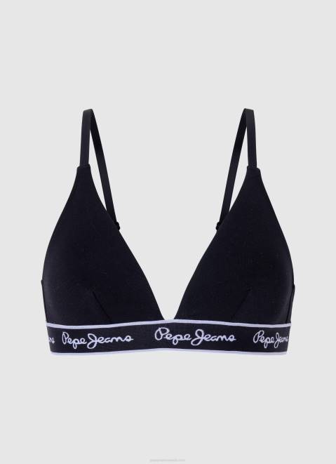 Pepe Jeans Stretchy Cotton Bra Women Black Z22X548