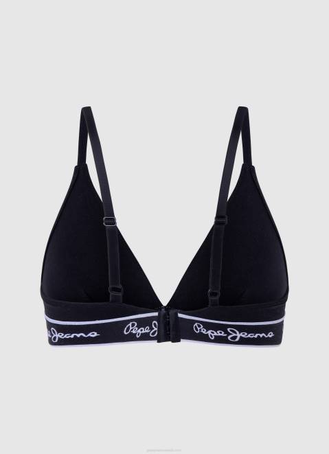 Pepe Jeans Stretchy Cotton Bra Women Black Z22X548