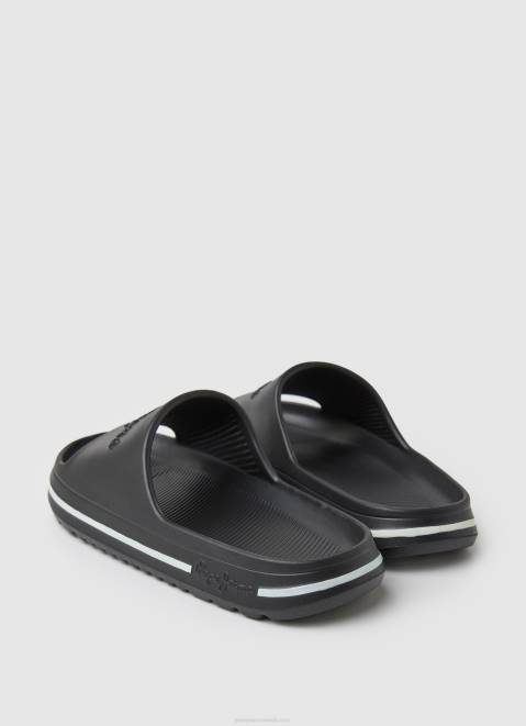 Pepe Jeans Beach Slide Flip Flops Women Black Z22X696