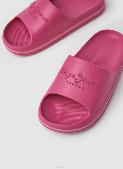 Pepe Jeans Beach Slide Flip Flops Women Bright Rose Z22X695