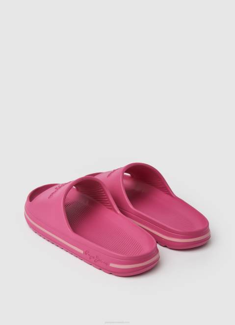 Pepe Jeans Beach Slide Flip Flops Women Bright Rose Z22X695