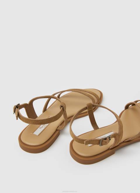 Pepe Jeans Hayes Folk Suede Flat Sandals Women Hide Z22X668