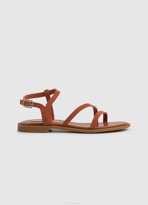 Pepe Jeans Hayes Folk Suede Flat Sandals Women Rust Orange Z22X667