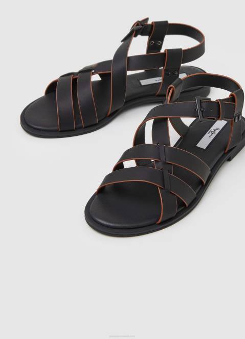 Pepe Jeans Hayes Rome Flat Sandals Women Black Z22X657