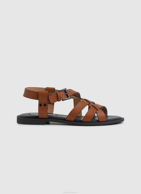 Pepe Jeans Hayes Rome Flat Sandals Women Cognac Z22X655