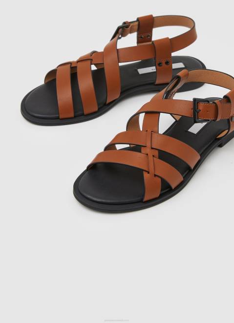 Pepe Jeans Hayes Rome Flat Sandals Women Cognac Z22X655