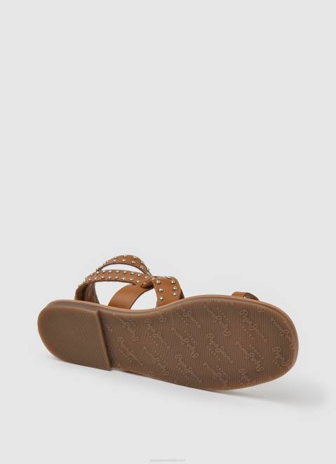 Pepe Jeans Irma Ethnic Leather Sandals Women Tan Z22X658