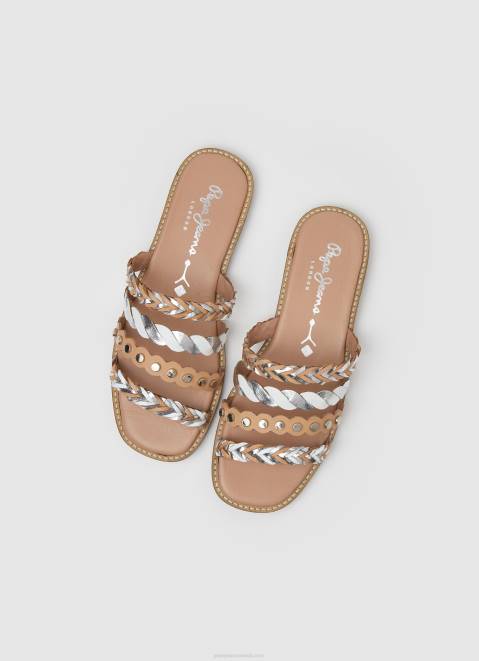 Pepe Jeans Irma Multistraps Leather Sandals Women Bare Z22X662