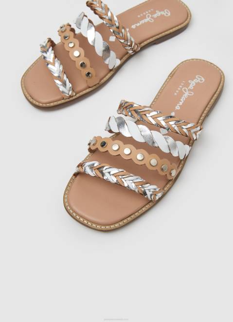 Pepe Jeans Irma Multistraps Leather Sandals Women Bare Z22X662