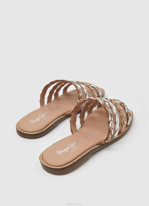 Pepe Jeans Irma Multistraps Leather Sandals Women Bare Z22X662