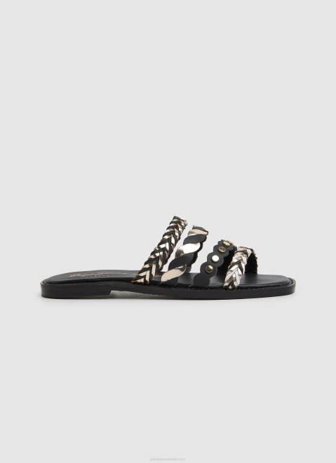 Pepe Jeans Irma Multistraps Leather Sandals Women Black Z22X663