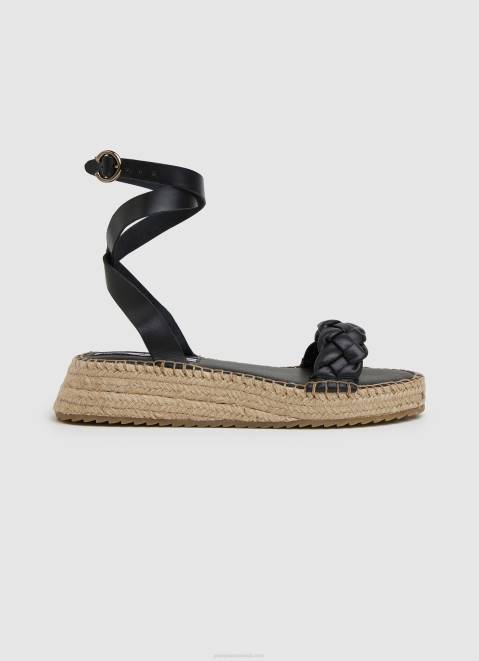 Pepe Jeans Kate Braided Wedge Sandals Women Black Z22X676