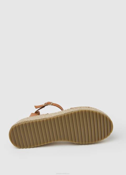 Pepe Jeans Kate Emboed Wedge Sandals Women Tobacco Z22X677