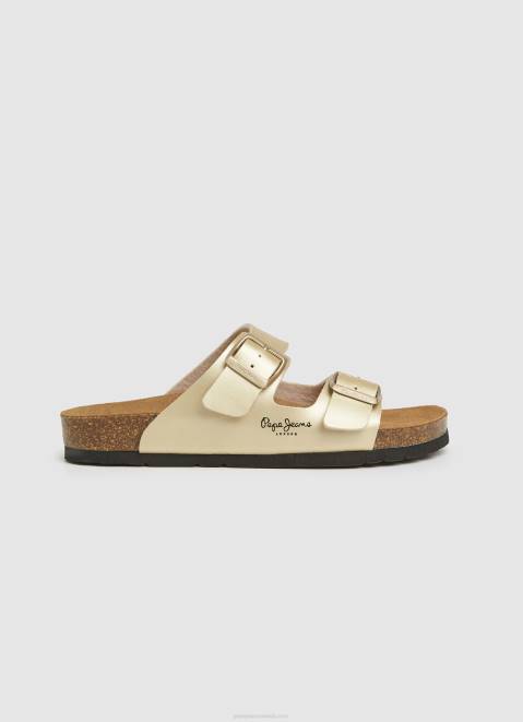 Pepe Jeans Oban Claic Anatomical Sandals Women Golden Z22X674