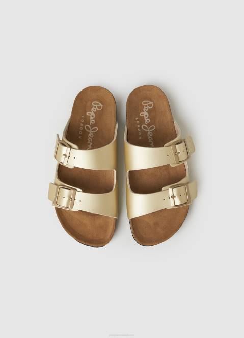 Pepe Jeans Oban Claic Anatomical Sandals Women Golden Z22X674