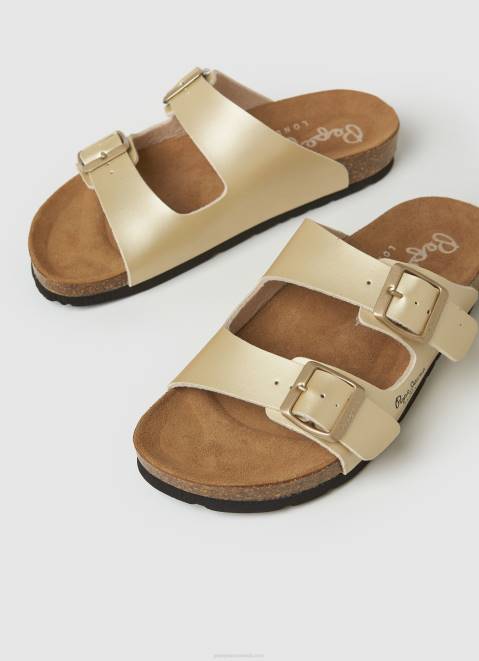 Pepe Jeans Oban Claic Anatomical Sandals Women Golden Z22X674