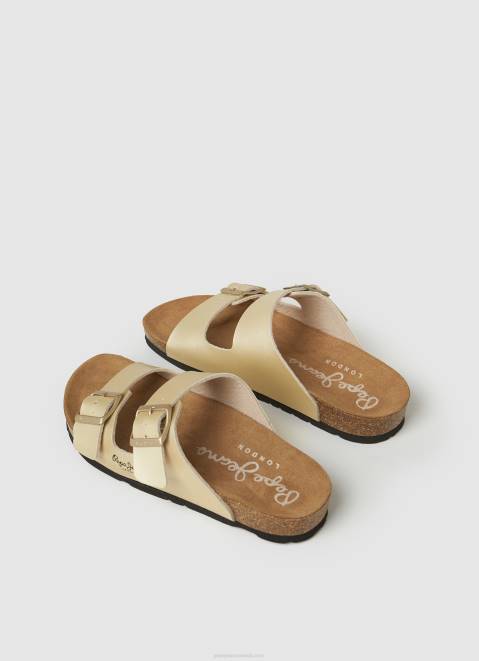 Pepe Jeans Oban Claic Anatomical Sandals Women Golden Z22X674